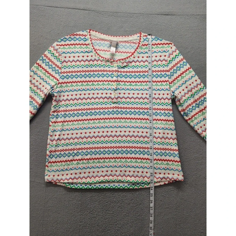 Wondershop Target Womens M Pajama Top Henley Fair Isle Holiday Sleep Shirt New